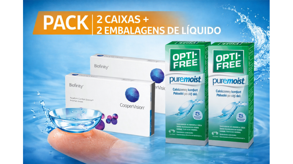 Biofinity 2 Cx 6 Lentes + 2 Opti-Free